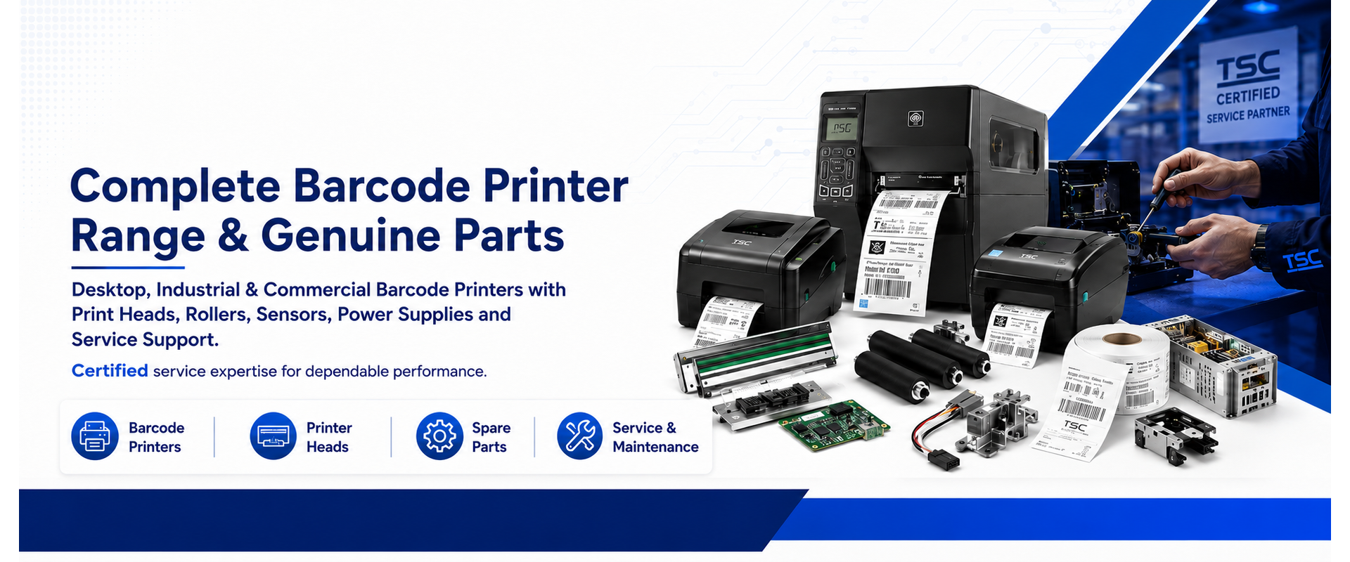 Barcode printers and parts